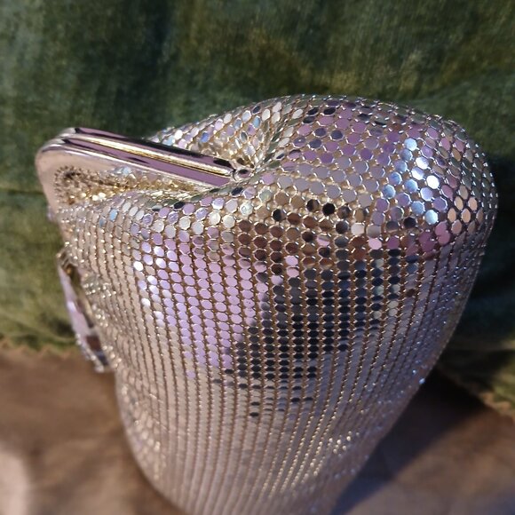 Vintage Women's Silver Tone  Beaded Clutch - Picture 6 of 7
